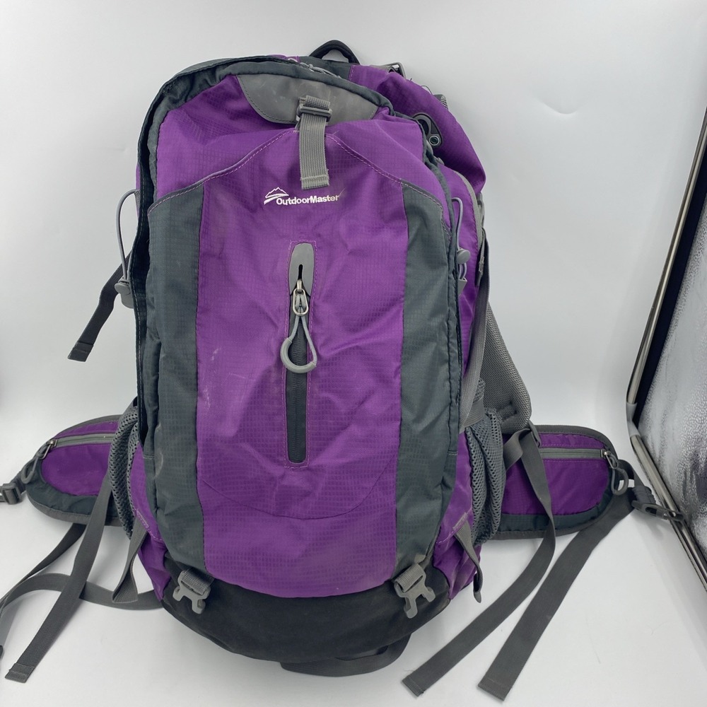 OutdoorMaster Hiking Backpacking 50L Travel Carry-On Waterproof Cover Purple